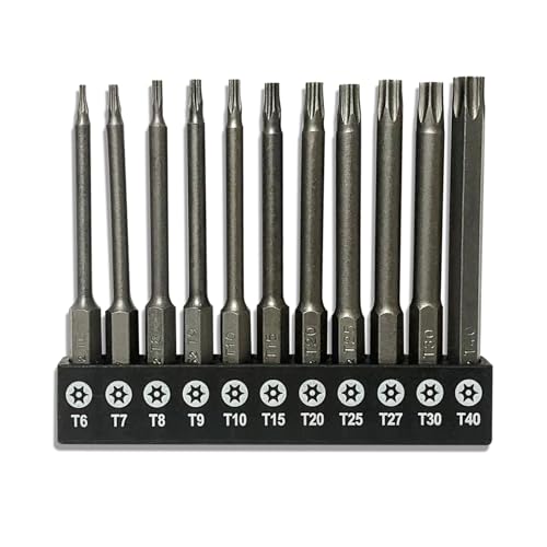 aiyun 11-Piece Shark Vacuum Screwdriver Security Bit Set, S2 Steel Magnetic Security Screwdriver Set 3 Inch Star Driver Bit Set Screwdriver for Shark Vacuum T6-T40 (75mm Length) - size: 75mm Length (T6-T40)