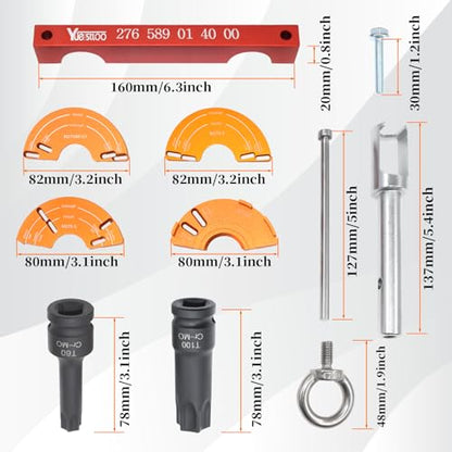 Engine Alignment Locking Timing Tool Kit with 4PCS Camshaft Adjuster Tool Kit, Compatible with Mercedes Benz M157/M276/M278, T60 & T100 Camshaft Scoket, Fuel Injector Puller - size: for M157/M276/ M278