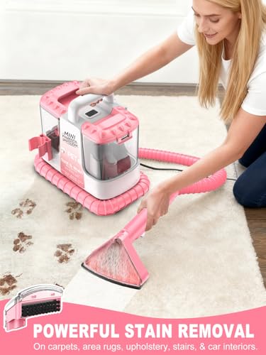 Upholstery Cleaner Machine, 16Kpa Portable Carpet & Upholstery Spot Cleaner Machine, Deep Stain Cleaning for Carpet, Pets, Stairs, Car Seat, Couch, with 5 Cleaning Tools and Cleaning Solutions