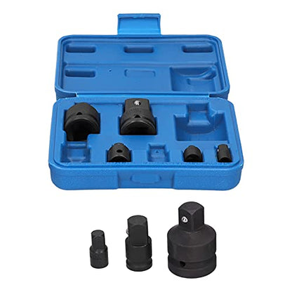 8PCS Pneumatic Sleeve Adapter Set with Toolbox, Strength Metallic Steel, Multi Function Repairing Tool, Includes Various Specifications for Vehicle Maintenance