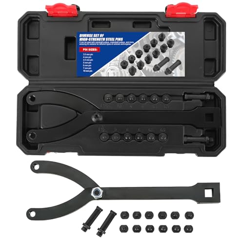 NYXOVA 15Pcs Variable Pin Spanner Wrench | Universal Pulley Holder Tool Kit, 1/2" Drive Ratchet Fan Clutch Pully Holder Wrench Tool Kit for Cars, Motorcycles