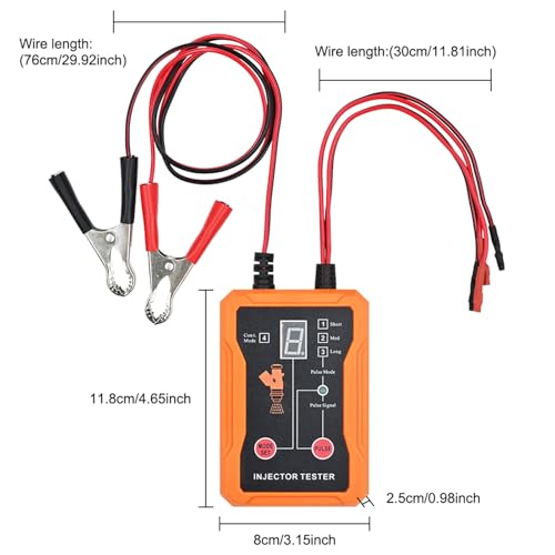 Aramox Fuel Injector Cleaning Tool Kit, Automobile Injector Tester with 8 Pulse Modes and Dual Channel for Gasoline Engine (White) - color: White