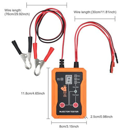 Fuel Injector Tester Cleaning Tool Kit 2 in 1 Dual Channel 8 Pulse Modes with 8 Adapters for Automotive Injector Diagnostics (White) - color: White