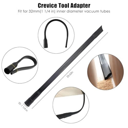 1 1/4 Inch Vacuum Attachments Accessories, Vacuum Cleaner Tools Kit with Dusty Brush, Hose Adapters for 1-1/4 inch 1-3/8 inch Hoses, 7 Pack