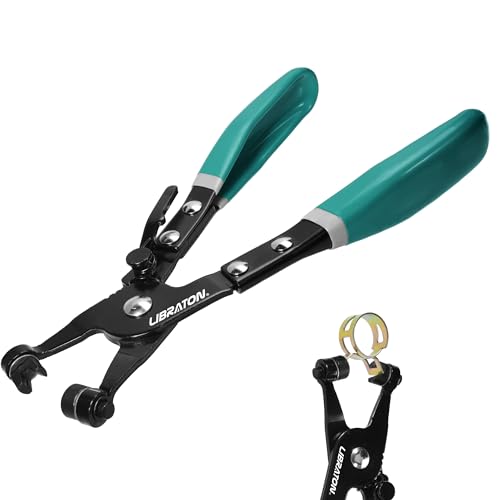 LIBRATON Hose Clamp Pliers, Professional Hose Clamp Removal Tool | for Removal and Installation on Flat-Band or Ring-Type Hose Clamps, Car Fuel Oil Water Pipe Repair Tools - size: hose clamp pliers