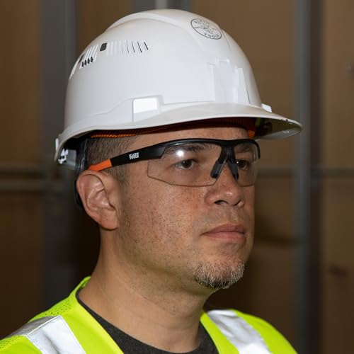 KLEIN TOOLS 60159 Safety Glasses, PPE Protective Eyewear with Semi Frame, Scratch Resistant and Anti-Fog, Clear Lens - color: Clear Lens, size: Single