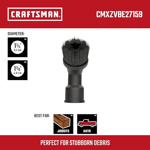 CRAFTSMAN CMXZVBE27159 1-1/4, 1-7/8 in. Dusting Brush Wet Dry Vac Accessory - size: Dusting Brush
