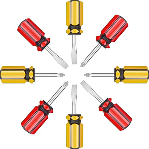 Small Screwdriver Two-Color Short Handle Stubby Screwdriver | Phillips Screwdriver, Flat Head Screwdriver