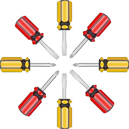 Small Screwdriver Two-Color Short Handle Stubby Screwdriver | Phillips Screwdriver, Flat Head Screwdriver