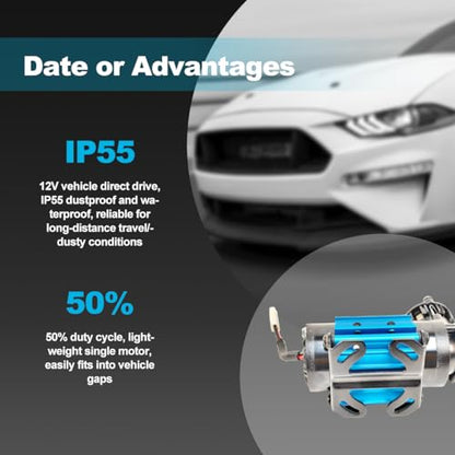 High Performance 12V Air Compressor Replacement For ARB CKMA12 On-Board Air Compressor For Tire Inflation Air Locker activation etc 12V Single Motor Air Compressor CKMA12 Air Compressor