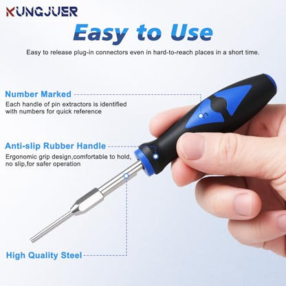 23PCS Universal Terminal Removal Tool Kit, Pin Electrical Terminal | Wire Connector Removal, Terminal Release Electrical Connector Removal Tool Kit for American Domestic and Imported Vehicles - size: 23PCS Universal Terminal Removal Tool