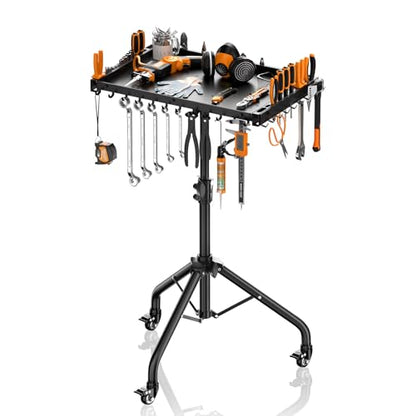 Rolling Tool Utility Cart with Wheels, Work Bench for Garage with Magnetic Tray Mechanic Tool Organizer Rolling Tray Storage Tool Cart