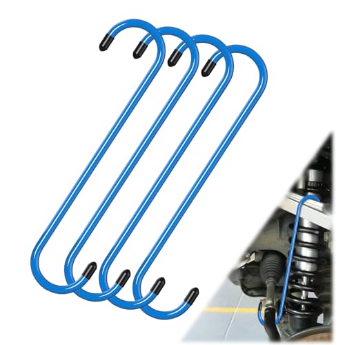 BFXM 4PCS Brake Caliper Hanger Caliper Hangers Hooks with Rubber Tips | Durable Steel, Rust-Proof Automotive Tools for Braking, Axle, Suspension, Herramientas para Extensión de Frenos - color: Blue-4PCS