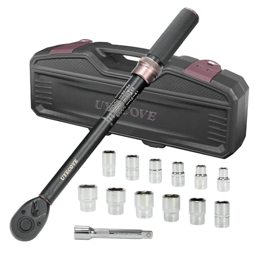 14Pcs 1/2-Inch Drive Click Torque Wrench Set 10-170 ft.lb/13.6-230.5 Nm, Dual-Direction Adjustable 72-Tooth Torque Wrench for Moto and Car Maintenance - size: 1/2" Torque Wrench Set(10-170 ft.lb/13.6-230.5 Nm)