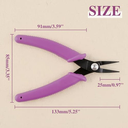 SPEEDWOX 5.5 Inches Mini Long-Nose Pliers Round Nose Smooth Jaw | Jewelry Making, Tweezer Nose, Needle Nose, Short-Nose, Flat Smooth Jaw Open and Close Jump Rings Beading Hobby Tools - size: 5.5" Round Nose