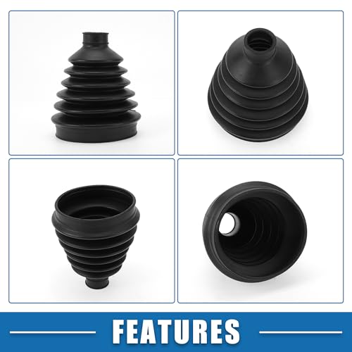 CV Joint Boot Kit No.4H0498203 W/Clamps Constant Velocity Joint Boot for Audi A4 2013-2023 for Audi A8 2012-2023 Rubber Black Strong Durable