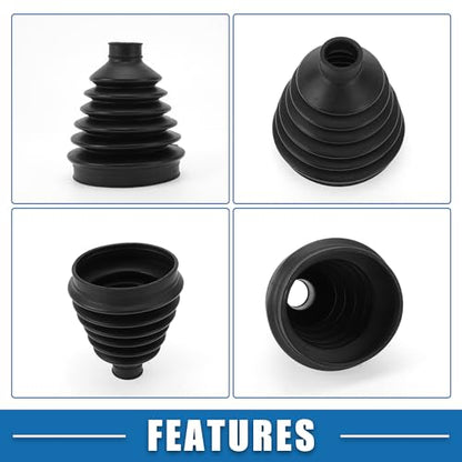 CV Joint Boot Kit No.4H0498203 W/Clamps Constant Velocity Joint Boot for Audi A4 2013-2023 for Audi A8 2012-2023 Rubber Black Strong Durable