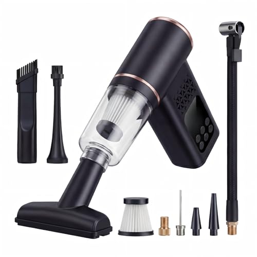 5-in-1 Cordless Car Vacuum and Tire Inflator, 150 PSI Air Compressor | Auto Shut-Off, Blower, LED Light, Portable, Cordless