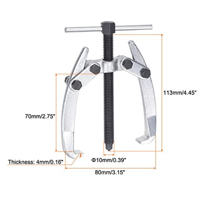 uxcell 3.15" 2-Jaw Gear Puller for Bearings, Pulleys Remove, High Carbon Steel Separate Lifting Device - size: 10mm - 80mm