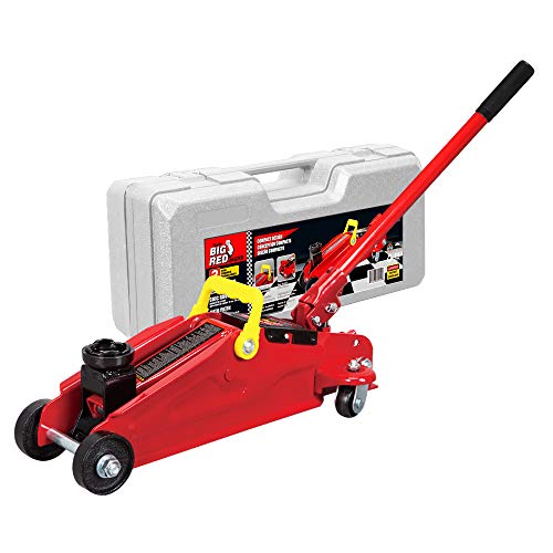 BIG RED T82012 Torin Hydraulic Trolley Service/Floor Jack with Blow Mold Carrying Storage Case, 2 Ton (4,000 lb) Capacity, Red - size: 2 ton with case