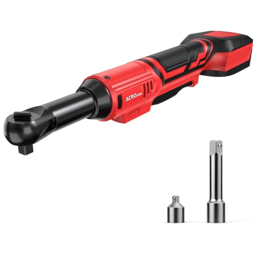 3/8" Cordless Ratchet Wrench, For Milwaukee 18V Battery | 45Ft-Lbs Extended Electric Ratchet, Variable Speed, 1/4" Adapters & 3" Extension Bar, Bare Tool Only