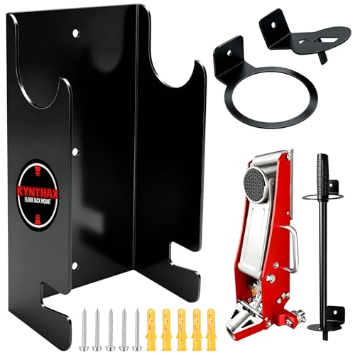 1.5 Ton Floor Jacks Wall Mount, Heavy-Duty Jack Stand Storage Rack Holder for Low-Profile Hydraulic Floor Jacks & Car Trailers, Solid Steel, 80LB Capacity, Black - color: Black