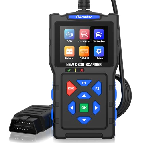 OBD2 Scanner Code Reader, Check Engine Diagnostic Tool with 2.8in Screen | 50,000+ DTCs, Battery Cranking/Charging Test, Live Data, 9 OBDII Modes, Cloud Print, Type-C Updates
