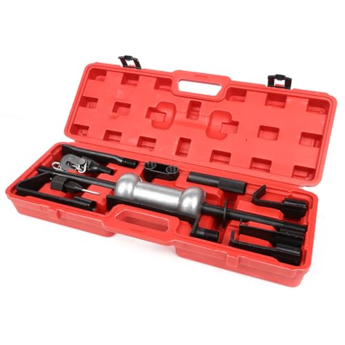 SCITOO 13pcs Automotive Dent Puller with 10lbs Universal Slide Hammer Auto Body Truck Repair Tool Kit - color: Red, size: 13pcs