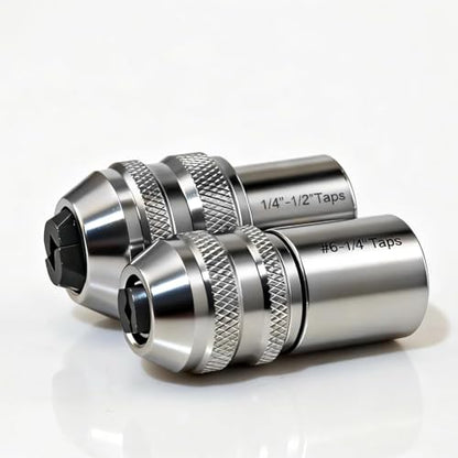 2-Pack Ratcheting Tap Socket Set - 3/8" Drive Adjustable Jaws for Tight Spaces, Chrome-Molybdenum Steel Tap Wrench Compatible with #6-1/2" Taps, Reamers & Screw Extractors