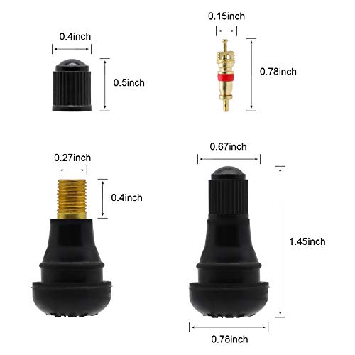 ZHSMS Valve Stem Puller Installer Tool, 10Pcs TR412 Tire Snap in Short Rubber Valve Stem, 4 Way Valve Core Remover, Double Head Tire Valve Core Remover Installer Tool(33 Pcs) - size: 32 PCS