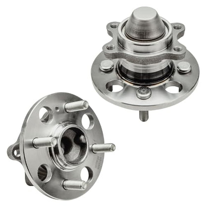 Detroit Axle - 4pc Steering Knuckles Kit for 07-11 Hyundai Accent, 2 Front Steering Knuckles & Wheel Bearing Hubs 2 Rear Wheel Bearing and Hubs 2007 2008 2009 2010 2011 Replacement - size: 4UW48690/Kit
