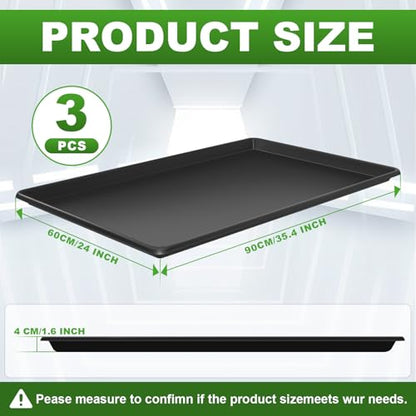 3 Pcs Extra Oil Drip Pan for Under Car - 35.4 x 24 x1.6 Inches, Large Drip Tray for Plastic Garden Tray Multifunctional Oil Catch Pan for Car Oil Changes Garden, Greenhouse, Muddy Boots & Pet Care - size: 3