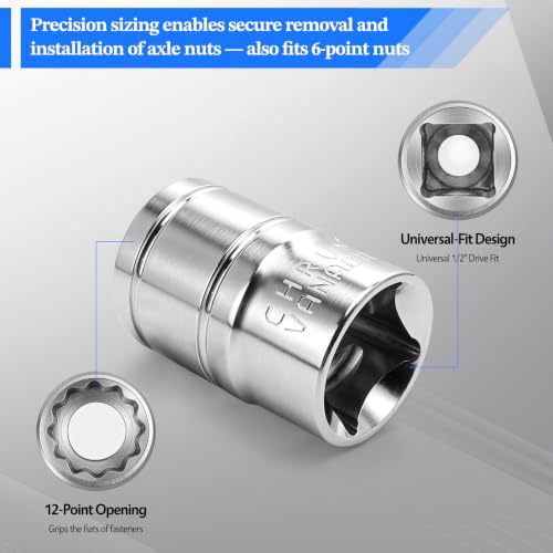 2 Pcs 1/2" Drive 30mm Shallow Impact Socket | Anti-Rounding 12 Point Design, Square Chamfered Opening, Easy Removal of Axle Nut - color: Shallow, size: 30mm