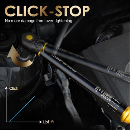 3 in 1 Torque Wrench Set with Upgraded Lock Ring, 1/4" & 1/2" Drive (10-230 In.lb/10-180 Ft.lb) Torque Wrenches with 3/8" Adapter, ±3% Accuracy, 72-Tooth Dual-Scales for Bike, Motor, Car Maintenance - size: 1/2″1/4″ 3 PCS