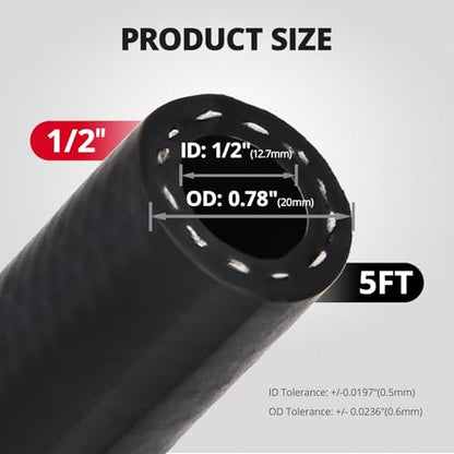 EVIL ENERGY 1/2" Transmission Oil Cooler Hose 5FT 250PSI SAE J1532 - size: 1/2 5FT