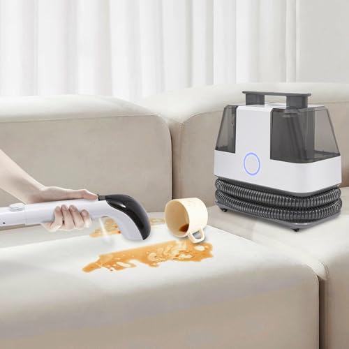 Upholstery Cleaner Machine 15KPa Portable Carpet Couch Deep Cleaner, Handheld Rug Spot Cleaner, Small Extractor Vacuum for Furniture Hand Held Sofa Shampooer for Car Seat Pet Stain (White)