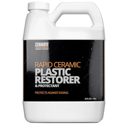 CERAKOTE Rapid Ceramic Plastic Restorer and Protectant (32 oz.) - 50 Wash Rating - Protects New Trim - Restores Faded Plastic - Non-Greasy Finish - Ceramic Spray Coating for Cars and Trucks - size: 32 oz. Bottle