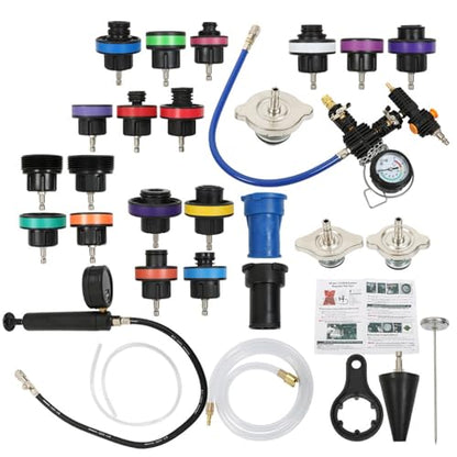 labwork 28Pcs Radiator Pressure Tester Vacuum Type System Kit