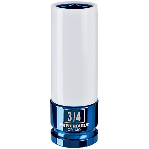 Powerbuilt 1/2 Inch Drive 3/4 Inch Impact Lug Nut Socket, Non-marring and Thin Wall Lug Nut Socket, Protects Lug Nuts from Damage - 941042 - size: 3/4"