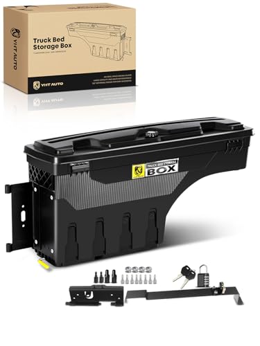 YHTAUTO Truck Bed Storage Tool Box Lockable Compatible with 2004-2012 Chevrolet Colorado GMC Canyon, Driver Side, Without Bed Rail Storage, Swing Waterproof Wheel Well Toolbox - size: Driver Side, style: 2004-2012