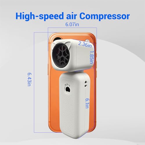 Compressed Air Duster, 2000mAh Battery with Up to 2 Hours of Run Time, 4-in-1 Multifunctional Design, Dust Blower for Computers, Keyboards, Home, Outdoor Use, and Cars（White） - color: White