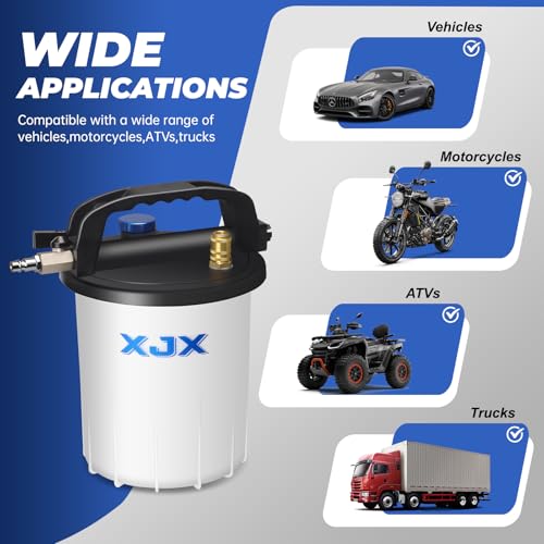 XJX 3L Vacuum Brake Bleeder Kit,Pneumatic Brake Fluid Bleeder Kit,Air Pressure Brake Bleeder Extractor Vacuum Pump Kit with 1L Refilling Bottle and Adapters-06