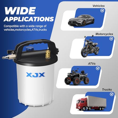 XJX 3L Vacuum Brake Bleeder Kit,Pneumatic Brake Fluid Bleeder Kit,Air Pressure Brake Bleeder Extractor Vacuum Pump Kit with 1L Refilling Bottle and Adapters-06