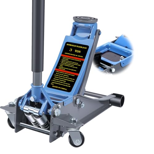LARBANKE 3T Heavy-Duty Floor Jack with Magnetic Tray,Featuring Dual-Piston Rapid-Rise Pump,Floor Jack with Load Capacity up to 6600 lbs,Lifting Range from 3.15"-18.31",Suitable for Multiple Vehicle