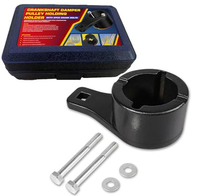 Fits Toyota/Lexus Crankshaft Damper Pulley Holding Tool with 2 Crank Bolts -Exquisite Storage Box- Multiple Engine Models, Professional Installation & Removal Tool