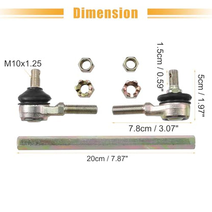 ACROPIX 20cm 7.87" Steering Tie Rod End Tie Rod Link Fit for 50cc 70cc 90cc 110cc 125cc 150cc ATV Quad Four Wheeler with Ball Joint Accessories - Pack of 2 - size: 200mm
