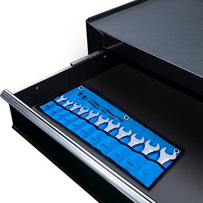 Premium Stubby Combination Wrench Set with Roll-up Pouch, 11-Piece, SAE, 3/8” to 1”, No Skipped Inch Size | Cr-V Steel, Mirror Polished Finish | Short Length and Slim Body, Perfect for Confined Areas - size: SAE Set