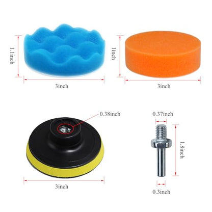 Car Foam Polishing Buffing Kit, Polishing Buffing Pads, Wool Pads,Polishing & Buffing Wheels, for Headlights & Body Foam Wax & Buffer Kits (27)
