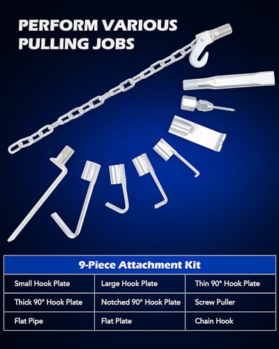 Orion Motor Tech OMT Heavy Duty Slide Hammer Dent Puller Set | Auto Body Dent Removal Repair Tool Set with 9 Attachments for Cars & Trucks