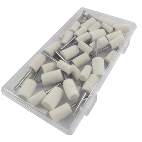 40 Pcs Cylinder Shape Wool Polishing Bits - 1/8'' Shank Wool Felt Buffing Polishing Kits for Dremel Rotary Tools (6mm/8mm/10mm/12mm) - style: 40 Pc Cylinder Shape Wool Polishing Bits